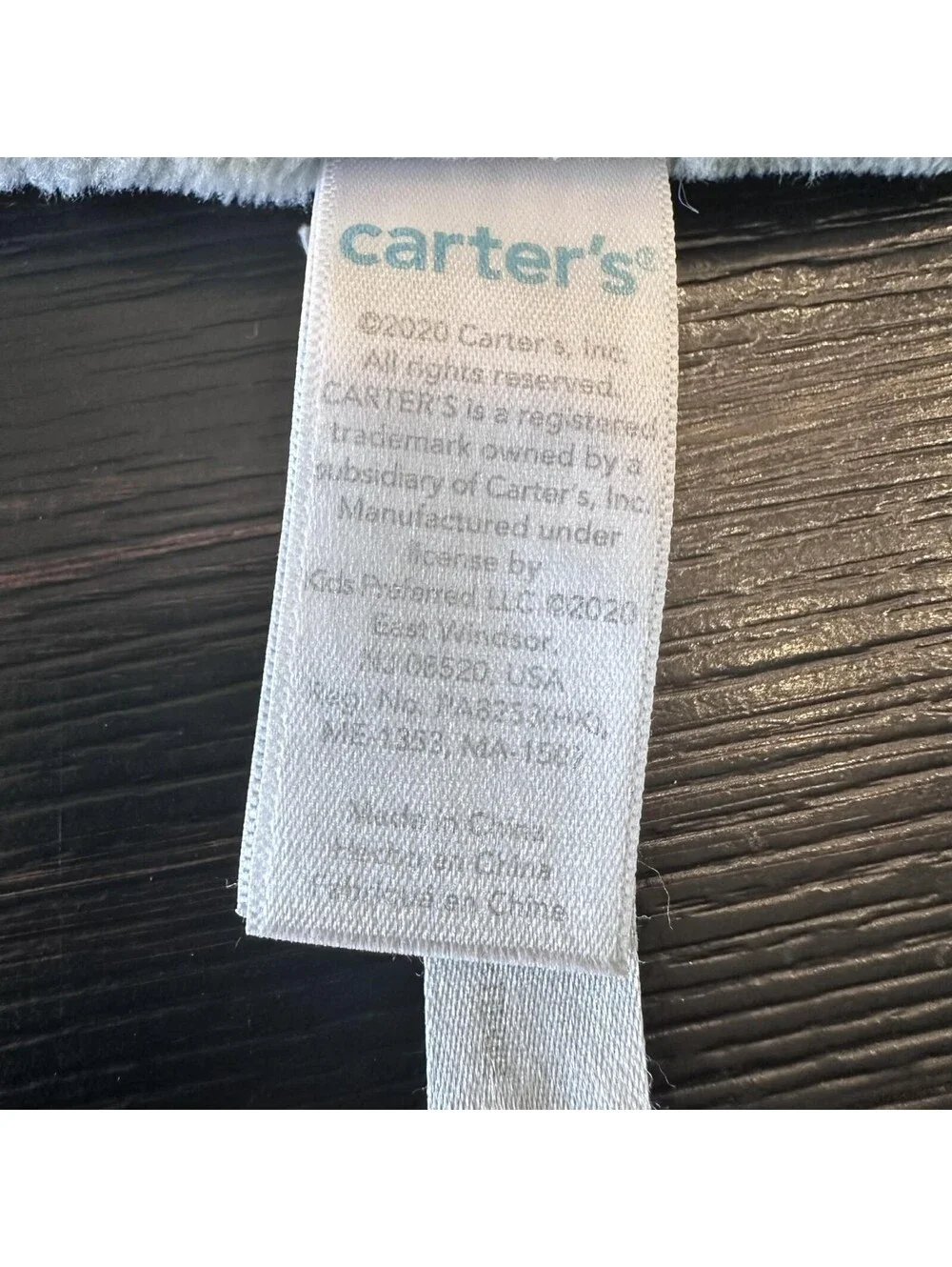 Carter's Gray Bunny Rabbit Pink Ear Security Blanket Lovey Plush Baby Toy EUC